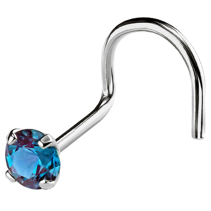 Jewelry Avalanche 22G 14K Gold Nose Screw Nose Stud with Alexandrite Gemstone