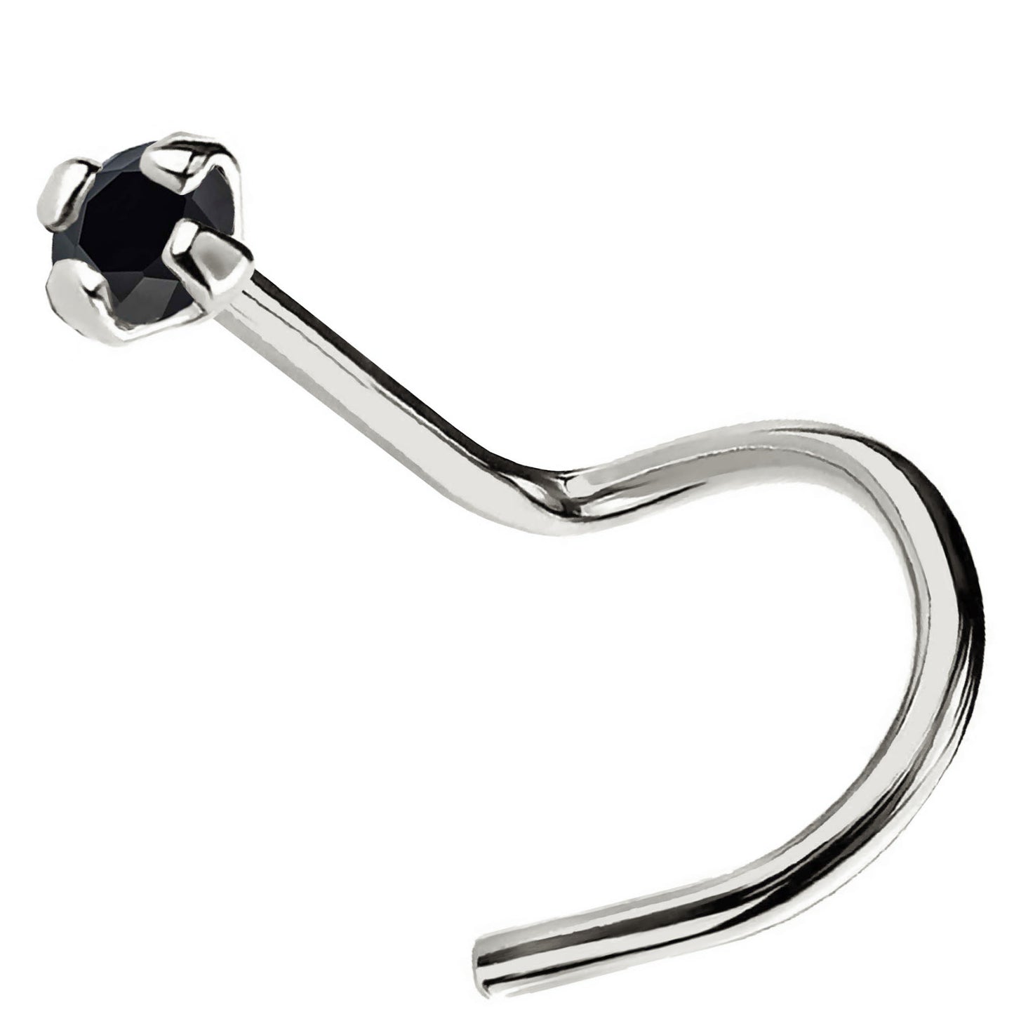 Jewelry Avalanche Black Moissanite 22G 14K Gold Nose Screw Nose Stud