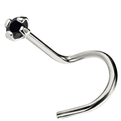 Jewelry Avalanche Black Moissanite 22G 14K Gold Nose Screw Nose Stud