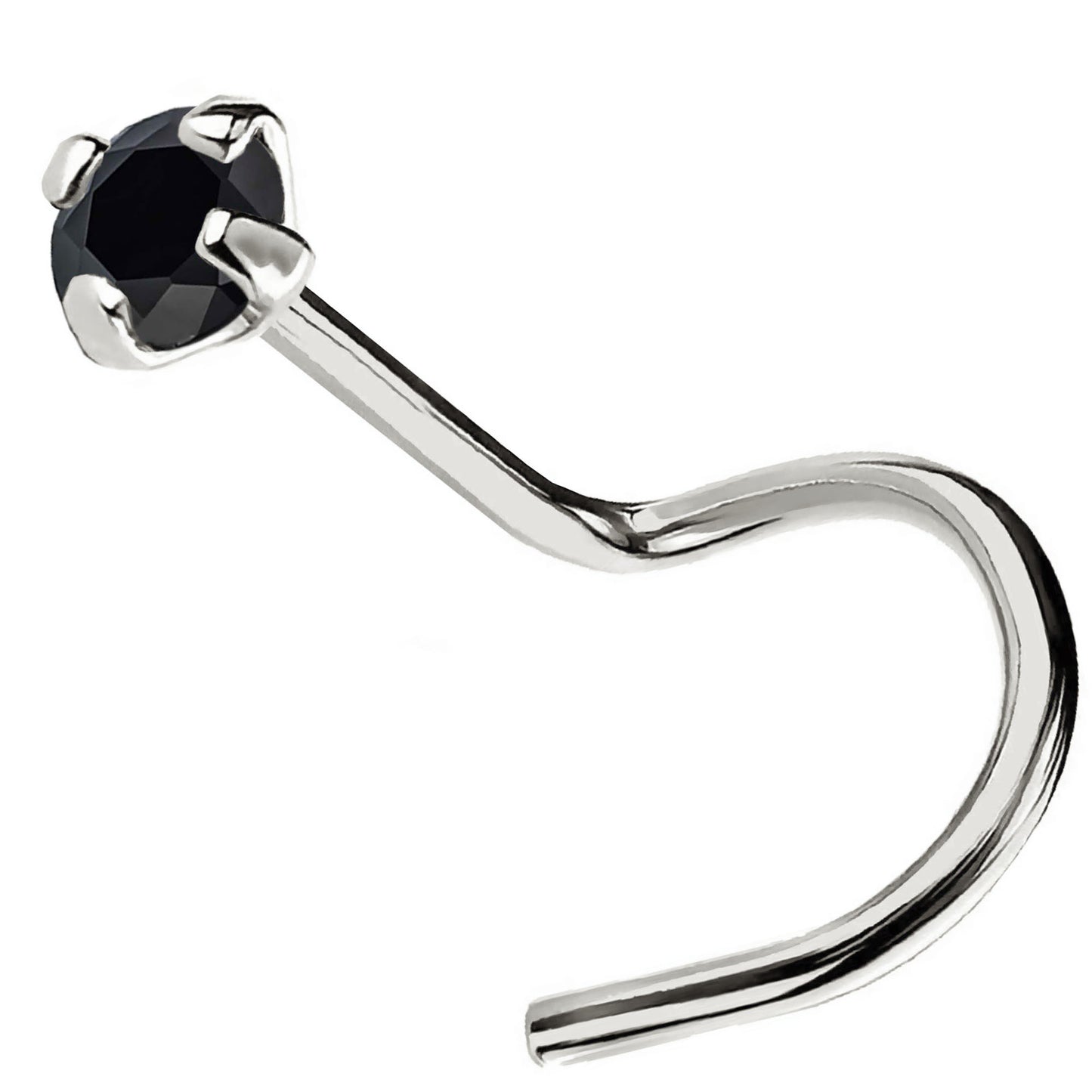 Jewelry Avalanche Black Moissanite 22G 14K Gold Nose Screw Nose Stud