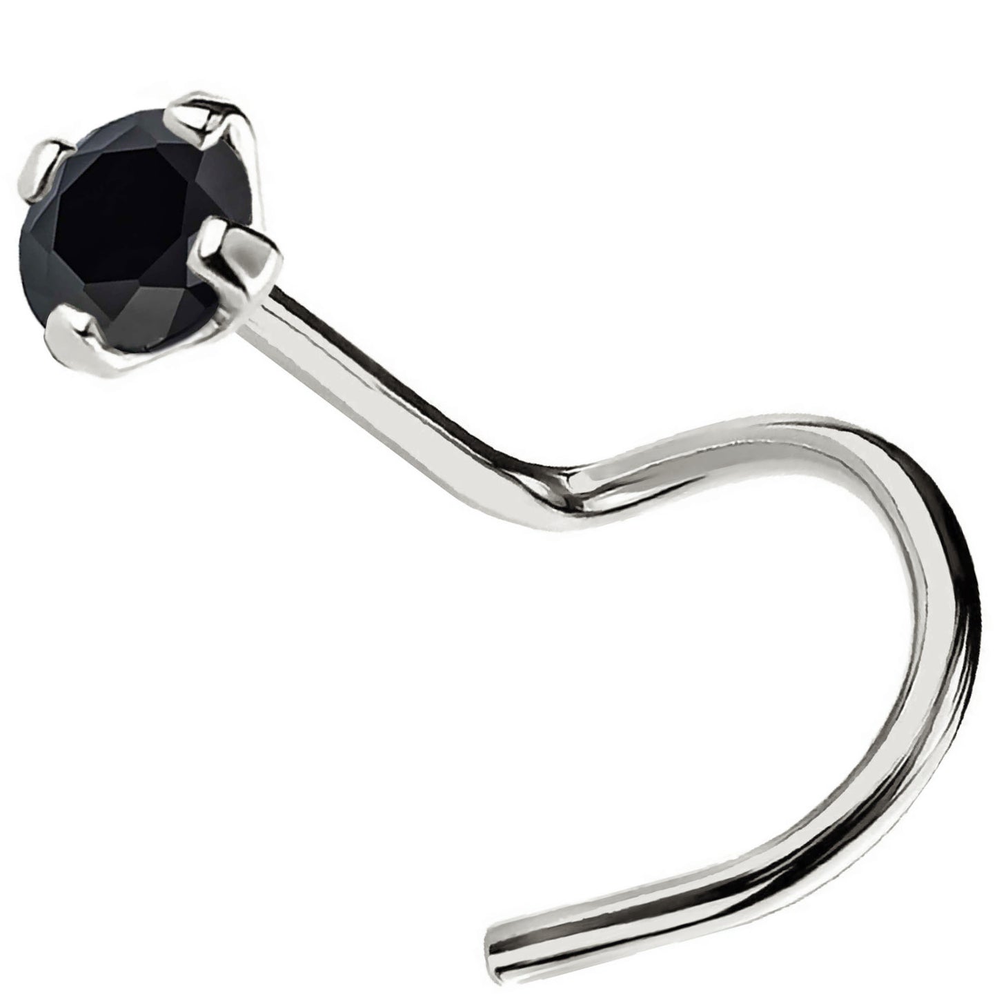 Jewelry Avalanche Black Moissanite 22G 14K Gold Nose Screw Nose Stud