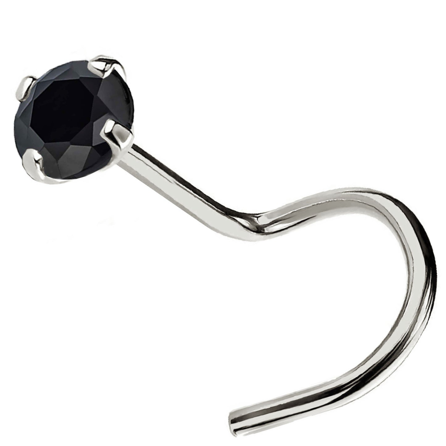 Jewelry Avalanche Black Moissanite 22G 14K Gold Nose Screw Nose Stud