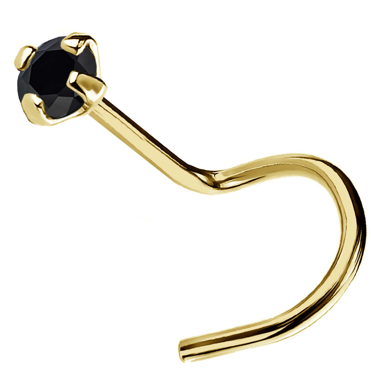 Jewelry Avalanche Black Moissanite 22G 14K Gold Nose Screw Nose Stud