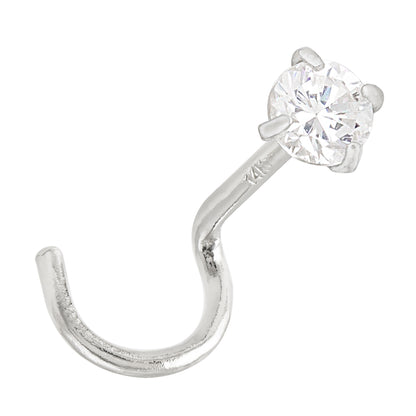 Jewelry Avalanche 1.5mm-3mm CZ Solid 22G 14K Gold Nose Screw Nose Stud