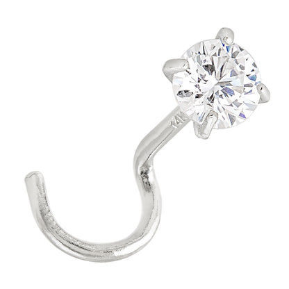 Jewelry Avalanche 1.5mm-3mm CZ Solid 22G 14K Gold Nose Screw Nose Stud
