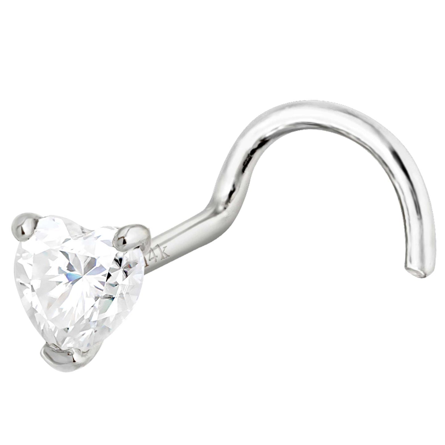 Jewelry Avalanche 22G 14K Gold Heart-shape Moissanite Nose Screw Nose Stud