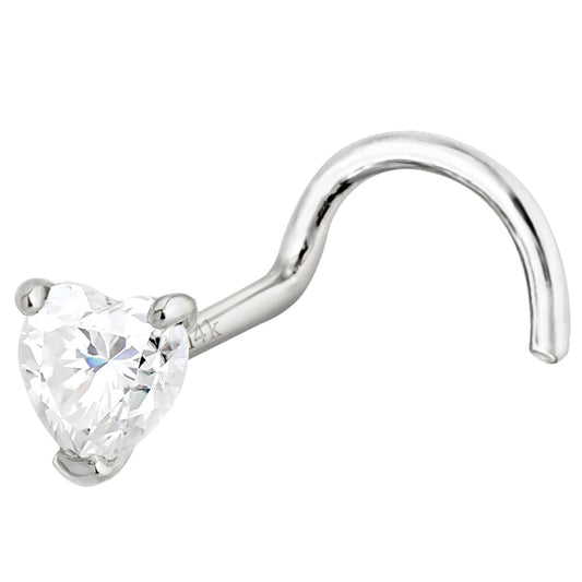 Jewelry Avalanche 22G 14K Gold Heart-shape Moissanite Nose Screw Nose Stud