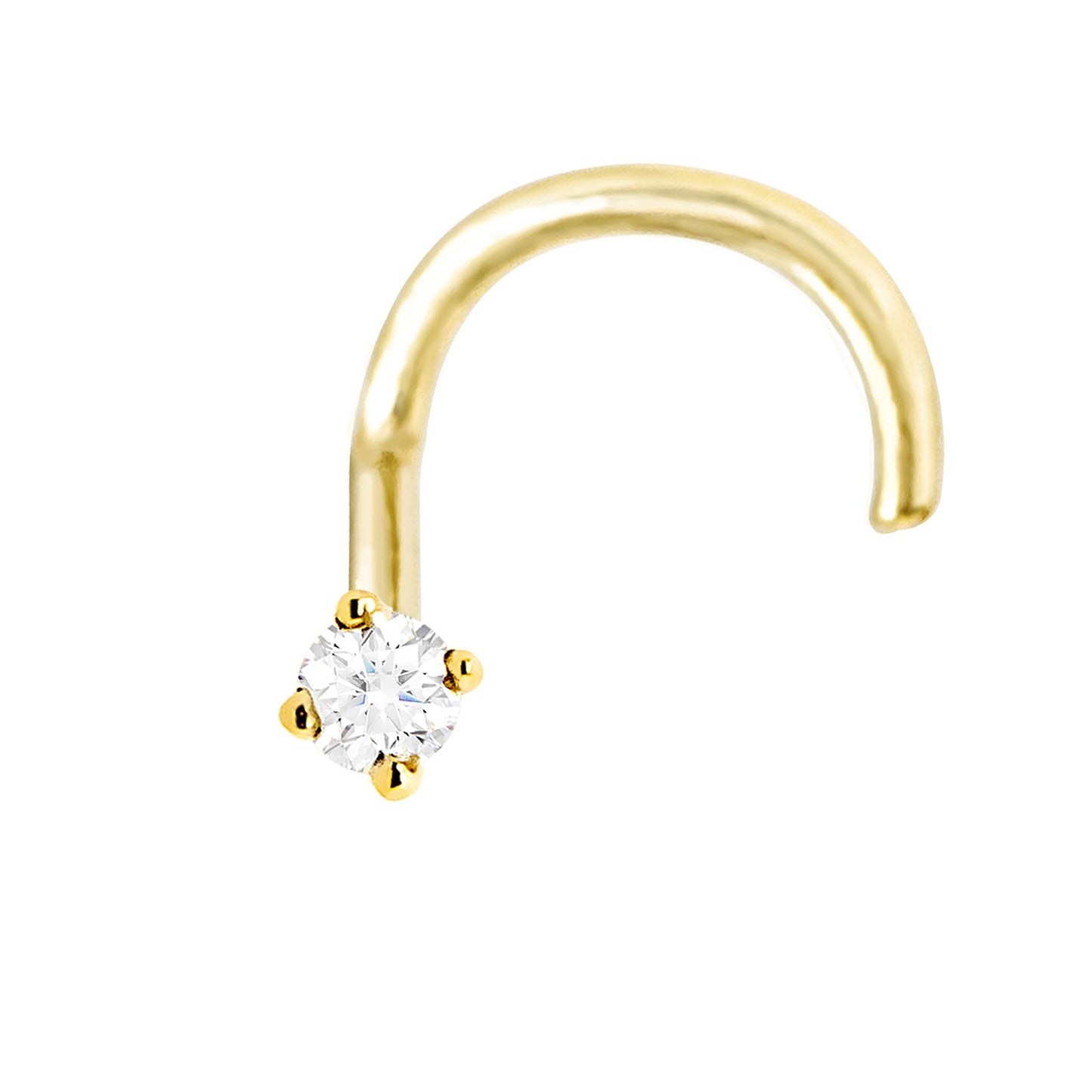 Jewelry Avalanche 22G 14K Gold Nose Screw Nose Stud with Moissanite