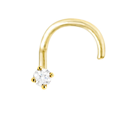 Jewelry Avalanche 22G 14K Gold Nose Screw Nose Stud with Moissanite