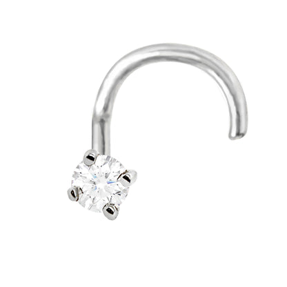 Jewelry Avalanche 22G 14K Gold Nose Screw Nose Stud with Moissanite