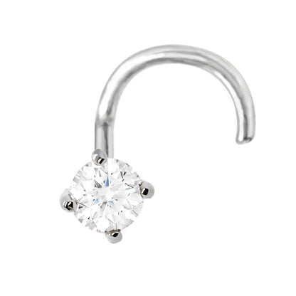 Jewelry Avalanche 22G 14K Gold Nose Screw Nose Stud with Moissanite