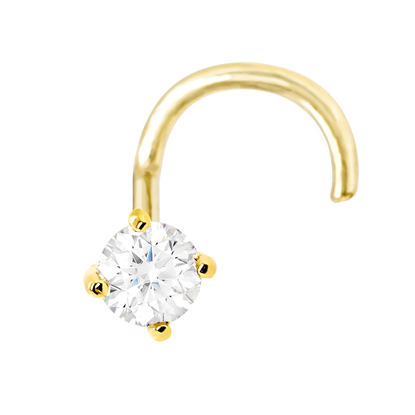Jewelry Avalanche 22G 14K Gold Nose Screw Nose Stud with Moissanite