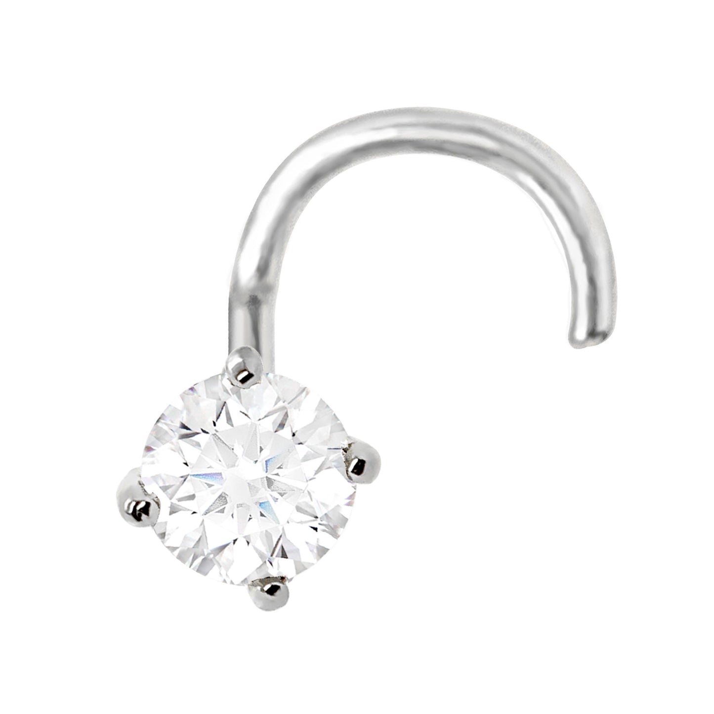 Jewelry Avalanche 22G 14K Gold Nose Screw Nose Stud with Moissanite