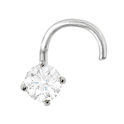 Jewelry Avalanche 22G 14K Gold Nose Screw Nose Stud with Moissanite