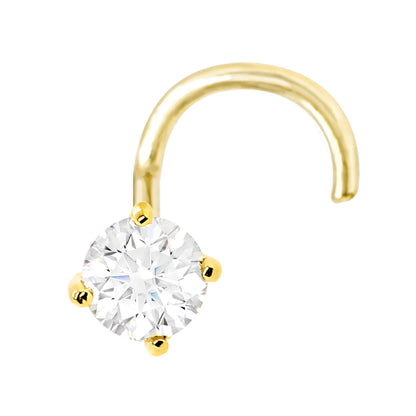 Jewelry Avalanche 22G 14K Gold Nose Screw Nose Stud with Moissanite