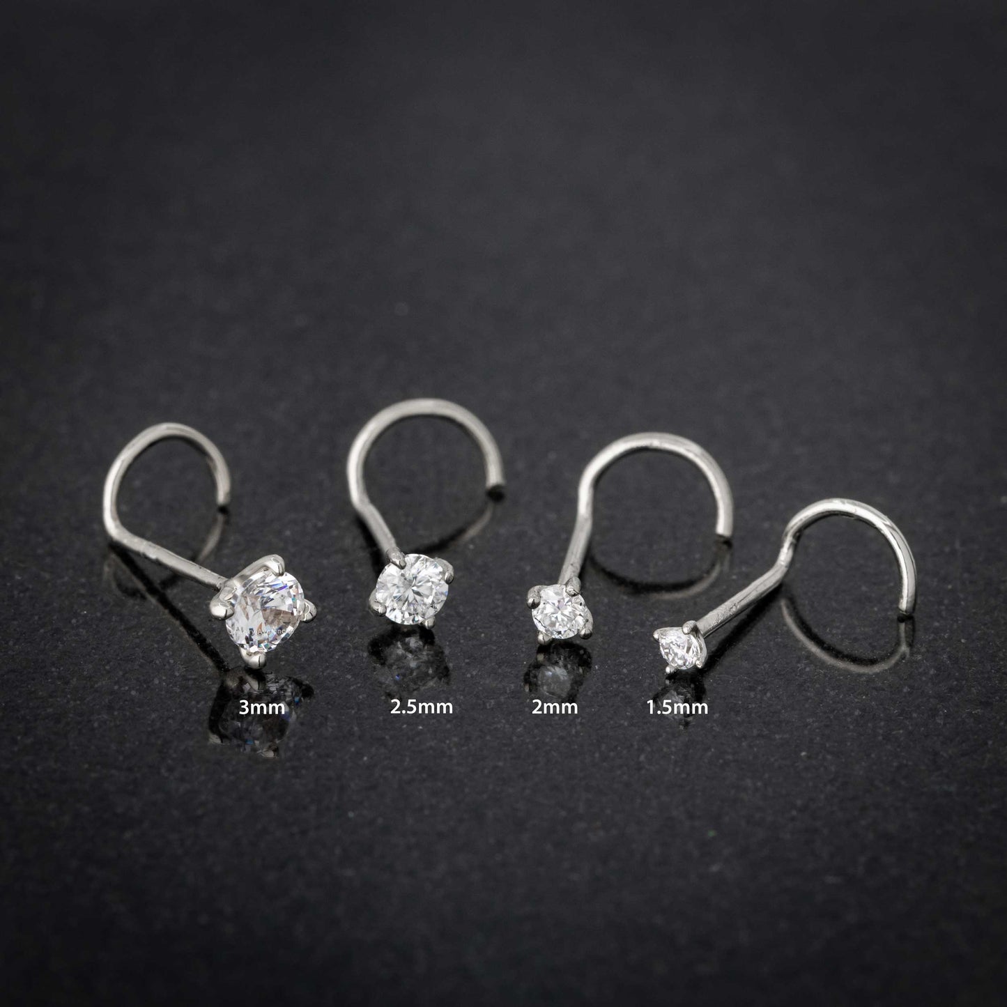 Jewelry Avalanche 22G 14K Gold Nose Screw Nose Stud with Moissanite
