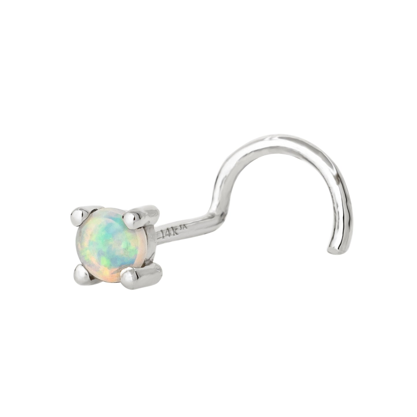 Jewelry Avalanche Natural Australian Opal Nose Stud 22G 14K Gold Nose Screw Nose Ring Stud