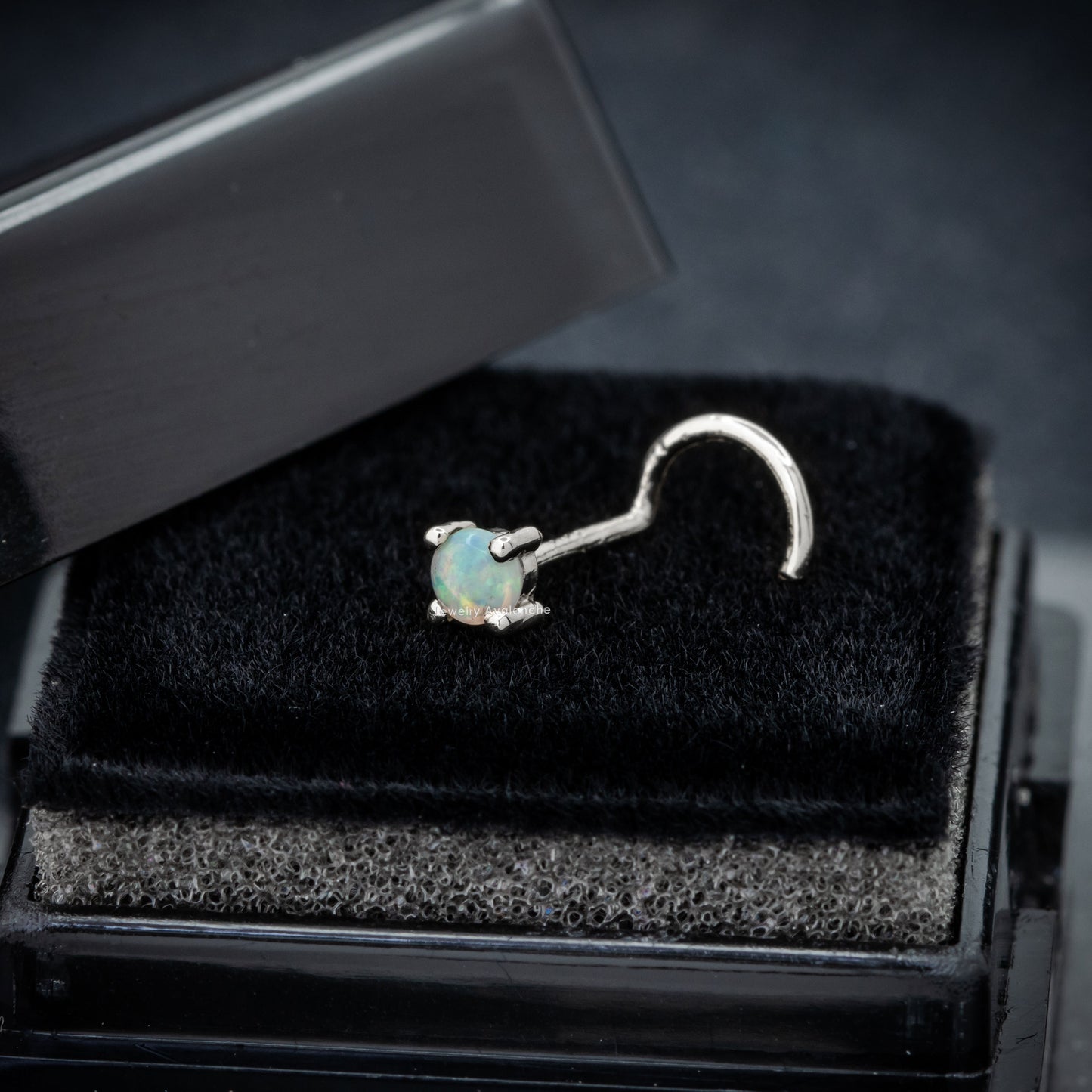 Jewelry Avalanche Natural Australian Opal Nose Stud 22G 14K Gold Nose Screw Nose Ring Stud