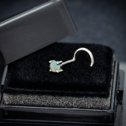 Jewelry Avalanche Natural Australian Opal Nose Stud 22G 14K Gold Nose Screw Nose Ring Stud