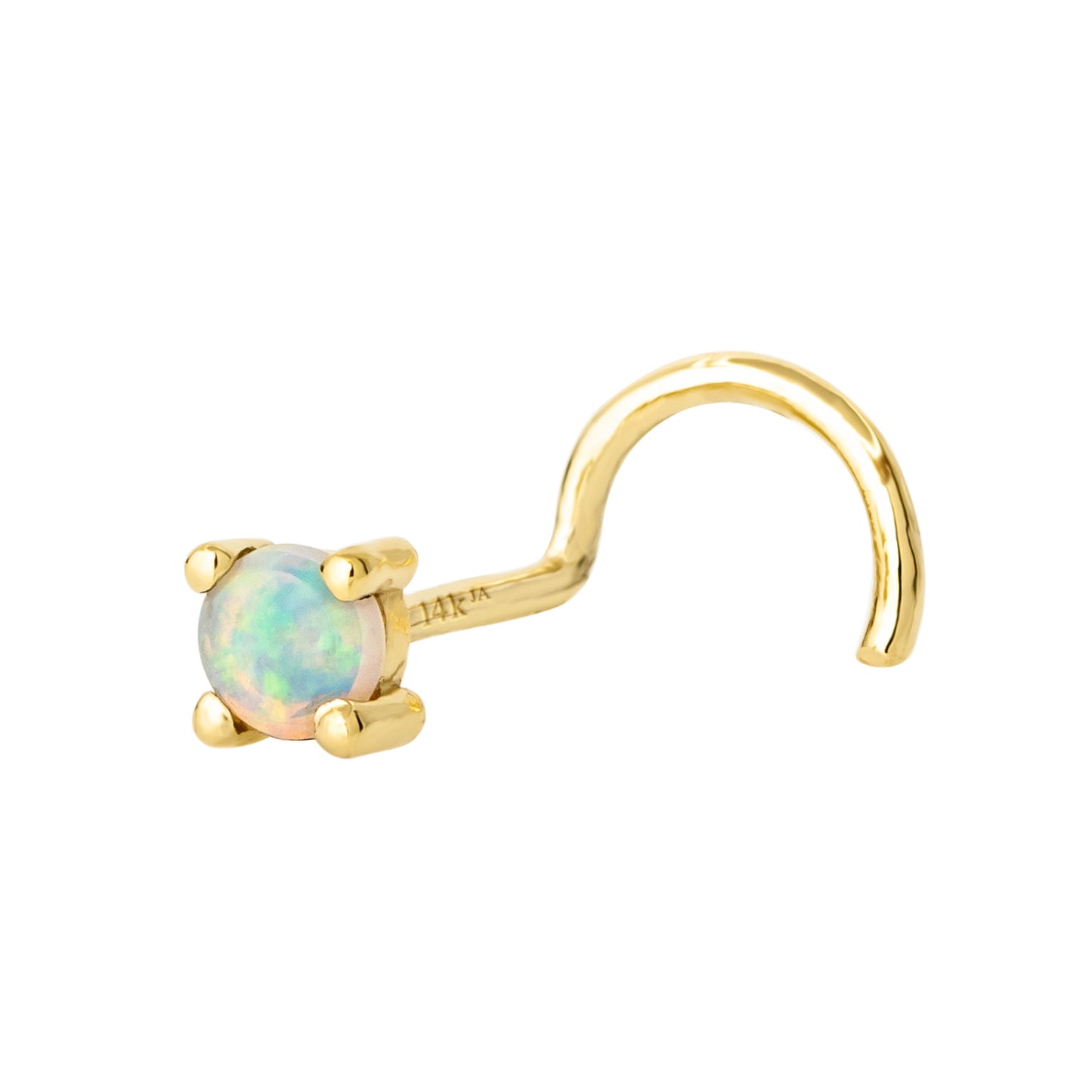 Jewelry Avalanche Natural Australian Opal Nose Stud 22G 14K Gold Nose Screw Nose Ring Stud