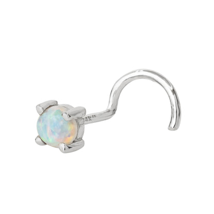 Jewelry Avalanche Natural Australian Opal Nose Stud 22G 14K Gold Nose Screw Nose Ring Stud