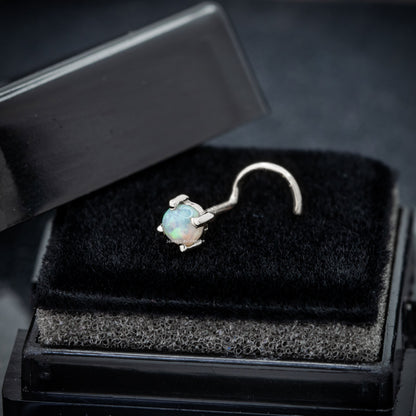 Jewelry Avalanche Natural Australian Opal Nose Stud 22G 14K Gold Nose Screw Nose Ring Stud