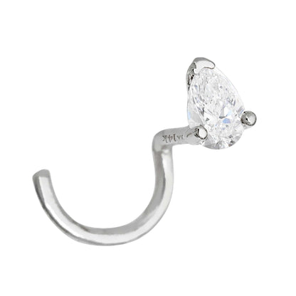 Jewelry Avalanche 22G 14K Gold Pear-shape Moissanite Nose Screw Nose Stud