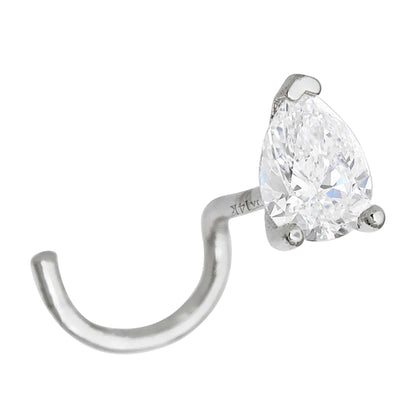 Jewelry Avalanche 22G 14K Gold Pear-shape Moissanite Nose Screw Nose Stud