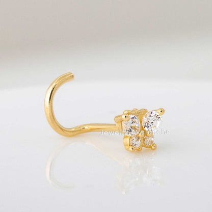 Jewelry Avalanche 20G 14K Yellow Gold Butterfly Nose Screw Nose Ring Stud