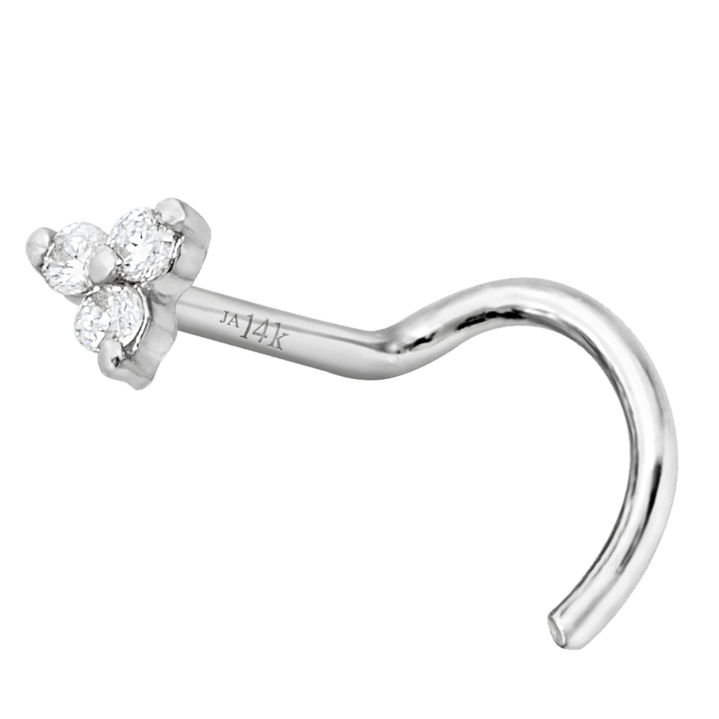 Jewelry Avalanche 14K Gold 22G 3-stone 0.015ctw Moissanite Screw Nose Stud