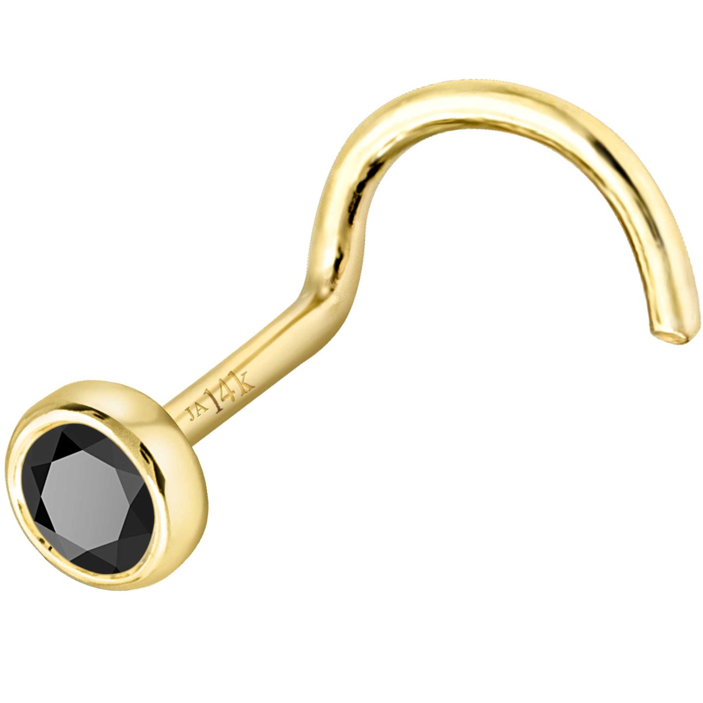 Jewelry Avalanche 22G 14K Gold Bezel-set Black Diamond Nose Screw Nose Stud