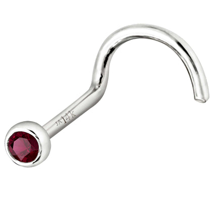 Jewelry Avalanche 22G 14K Gold Bezel-set Ruby Nose Screw Nose Stud