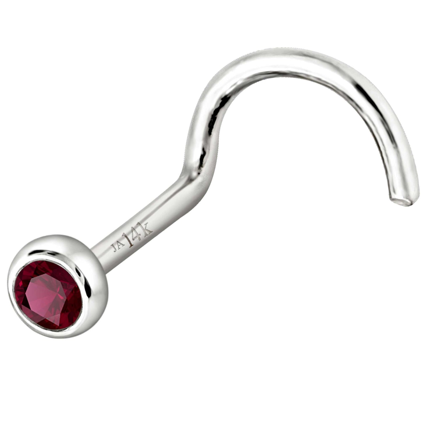 Jewelry Avalanche 22G 14K Gold Bezel-set Ruby Nose Screw Nose Stud