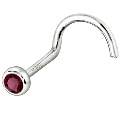 Jewelry Avalanche 22G 14K Gold Bezel-set Ruby Nose Screw Nose Stud