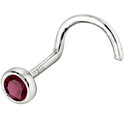 Jewelry Avalanche 22G 14K Gold Bezel-set Ruby Nose Screw Nose Stud