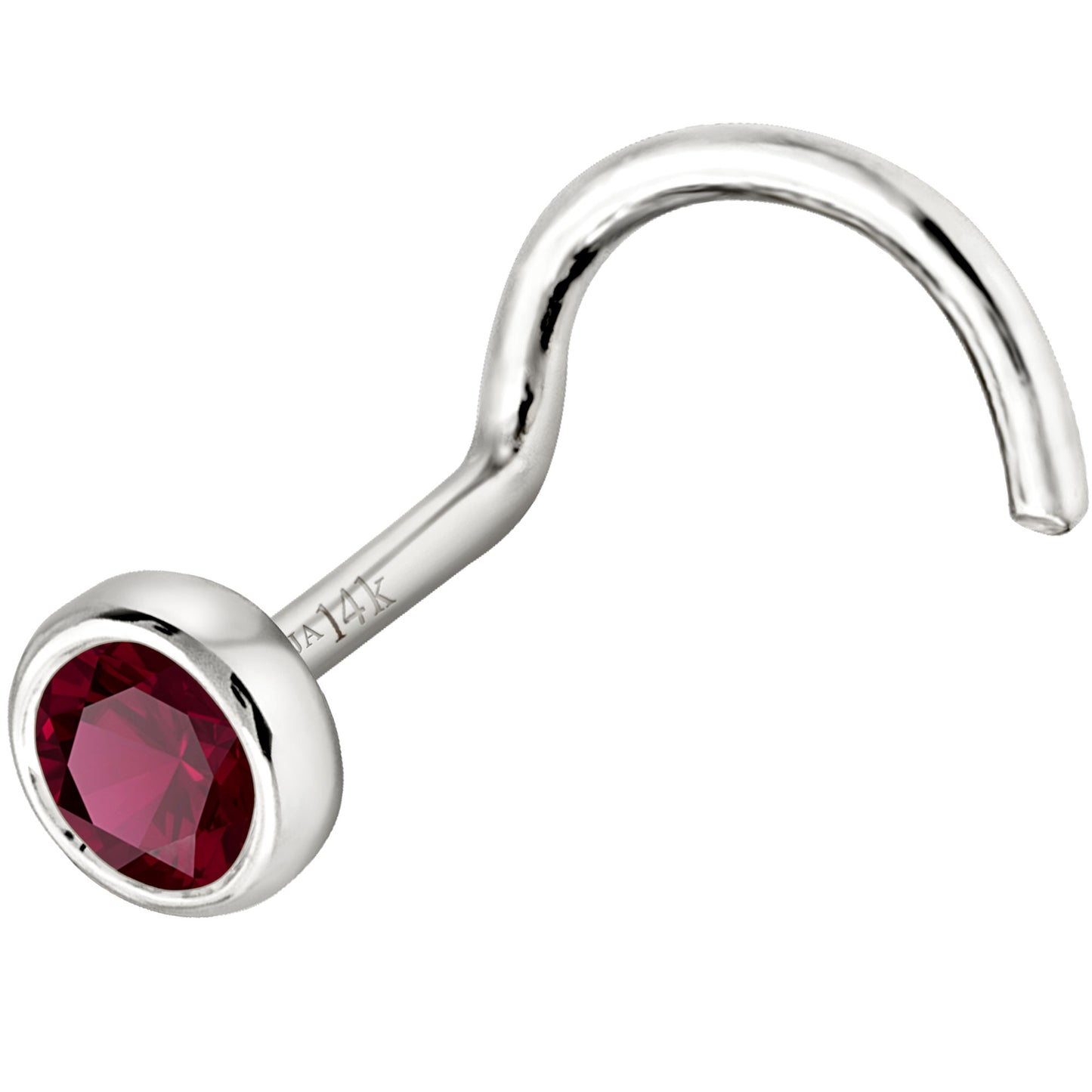 Jewelry Avalanche 22G 14K Gold Bezel-set Ruby Nose Screw Nose Stud