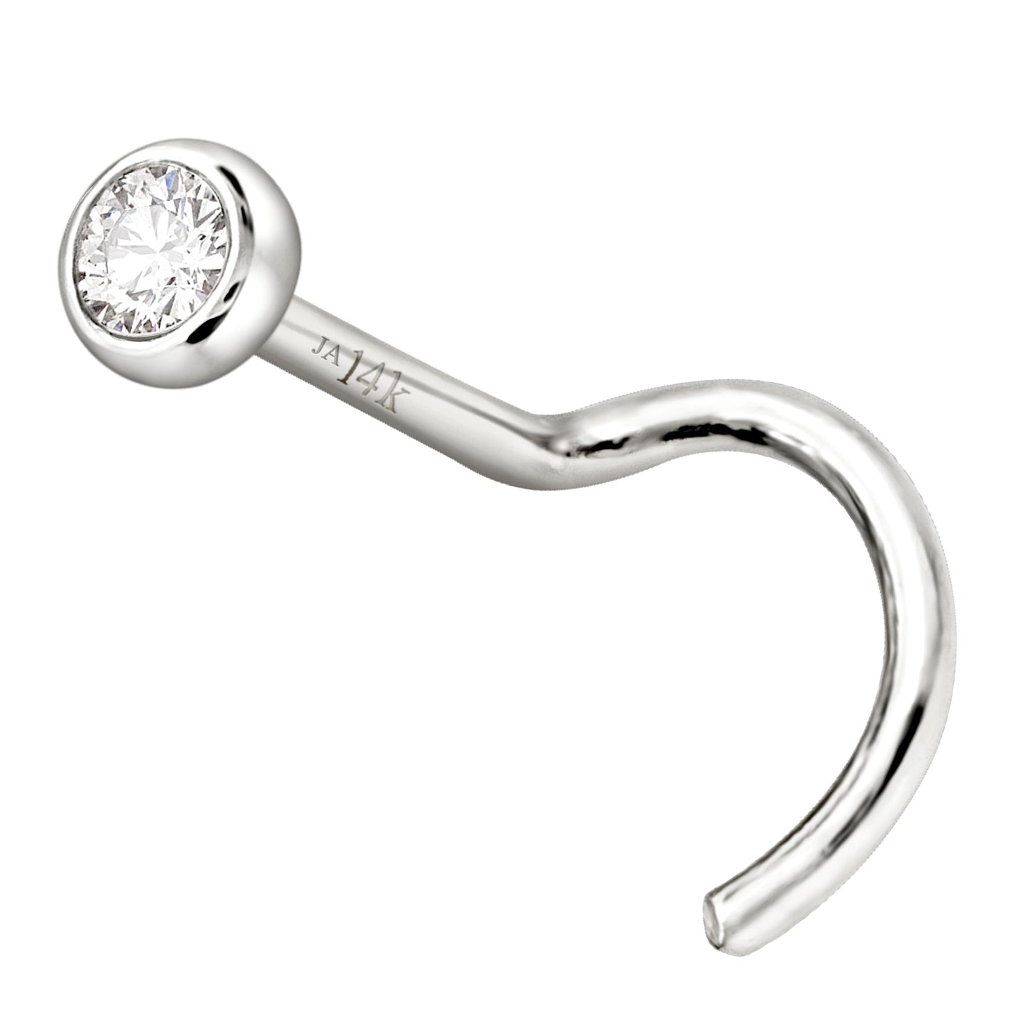 Jewelry Avalanche 22G 14K Gold Bezel-set Diamond Nose Screw Nose Stud