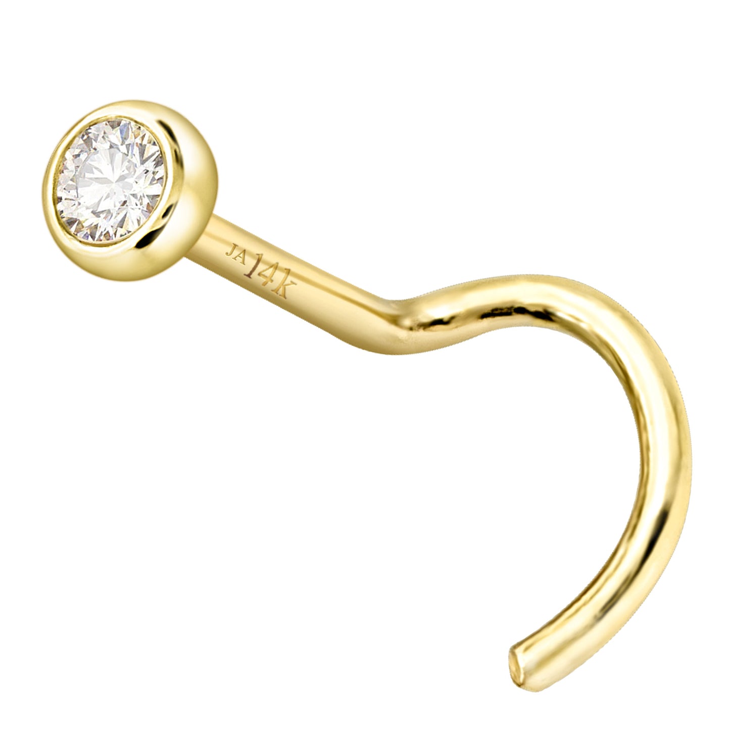 Jewelry Avalanche 22G 14K Gold Bezel-set Diamond Nose Screw Nose Stud