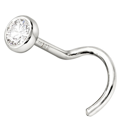 Jewelry Avalanche 22G 14K Gold Bezel-set Diamond Nose Screw Nose Stud
