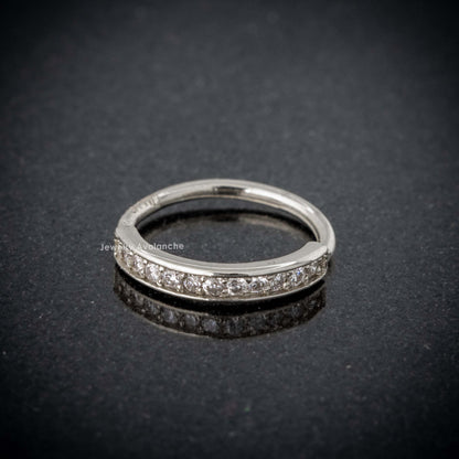 Jewelry Avalanche Solid 20G 14K Gold Prong Set 11-Stone Diamond Nose Ring