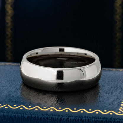 Jewelry Avalanche Polished Shiny Dome Tungsten Carbide Wedding Band, Comfort-fit, 8mm