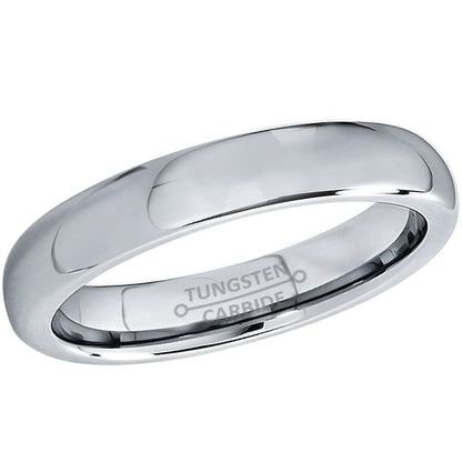 Jewelry Avalanche Polished Shiny Dome Tungsten Carbide Wedding Band, Comfort-fit, 4mm