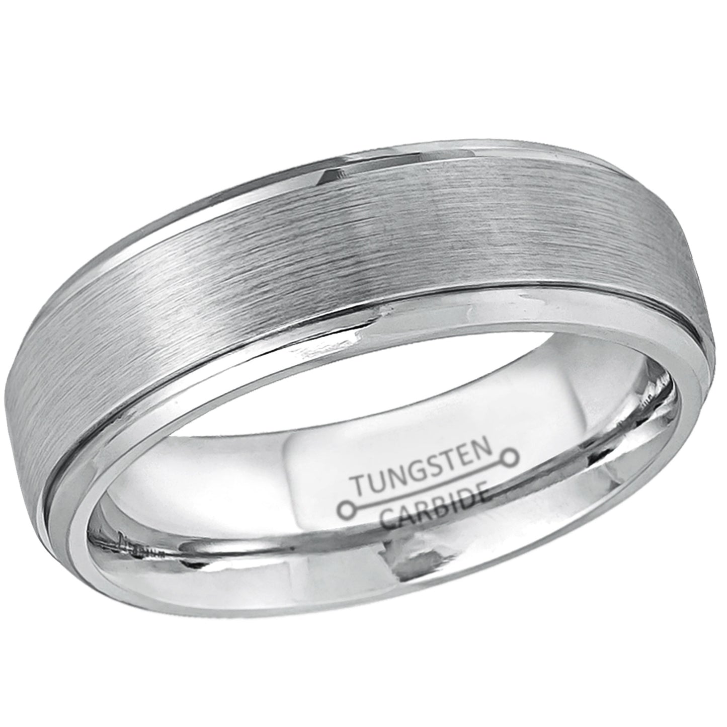 Jewelry Avalanche Brushed Finish Tungsten Carbide Mens Wedding Band, Comfort-fit, 7mm