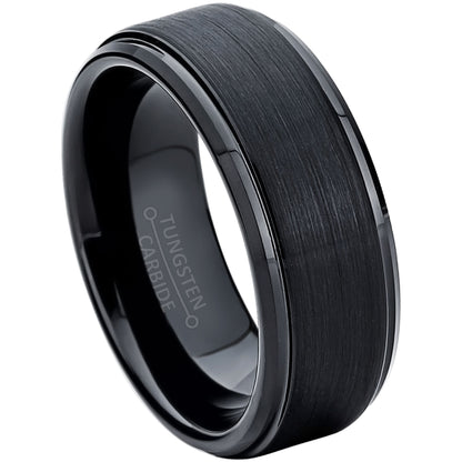 jewelry-avalanche-black-brushed-finish-stepped-tungsten-carbide-wedding-band-comfort-fit-8mm
