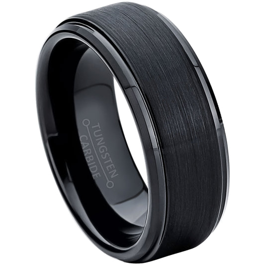 jewelry-avalanche-black-brushed-finish-stepped-tungsten-carbide-wedding-band-comfort-fit-8mm