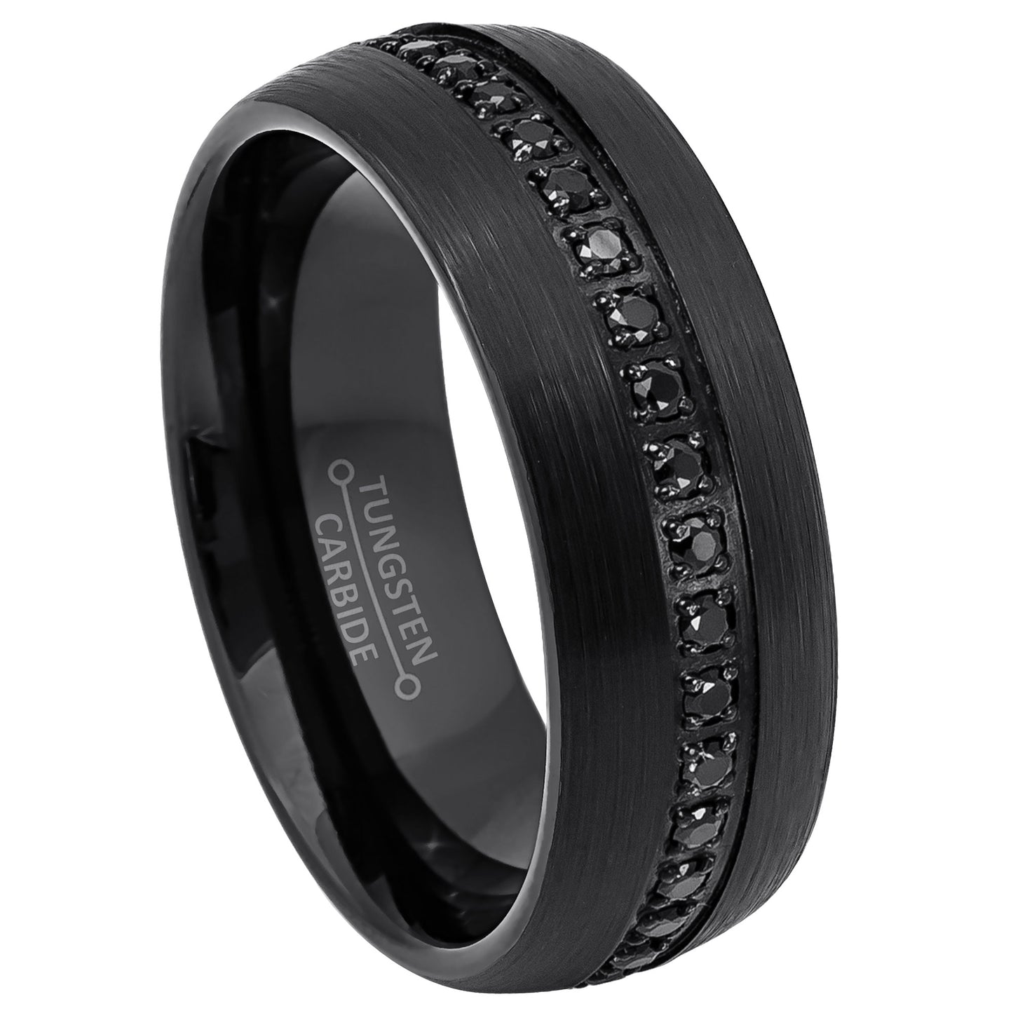 jewelry-avalanche-black-ip-brushed-finish-eternity-cz-dome-tungsten-carbide-wedding-band-comfort-fit-8mm