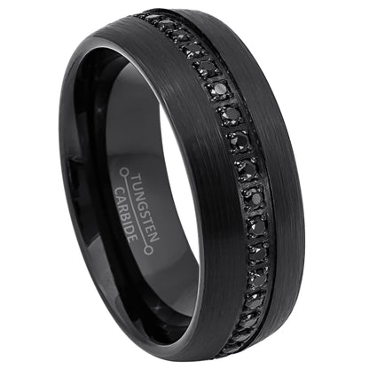 jewelry-avalanche-black-ip-brushed-finish-eternity-cz-dome-tungsten-carbide-wedding-band-comfort-fit-8mm