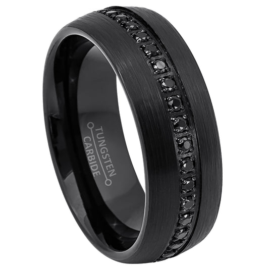 jewelry-avalanche-black-ip-brushed-finish-eternity-cz-dome-tungsten-carbide-wedding-band-comfort-fit-8mm