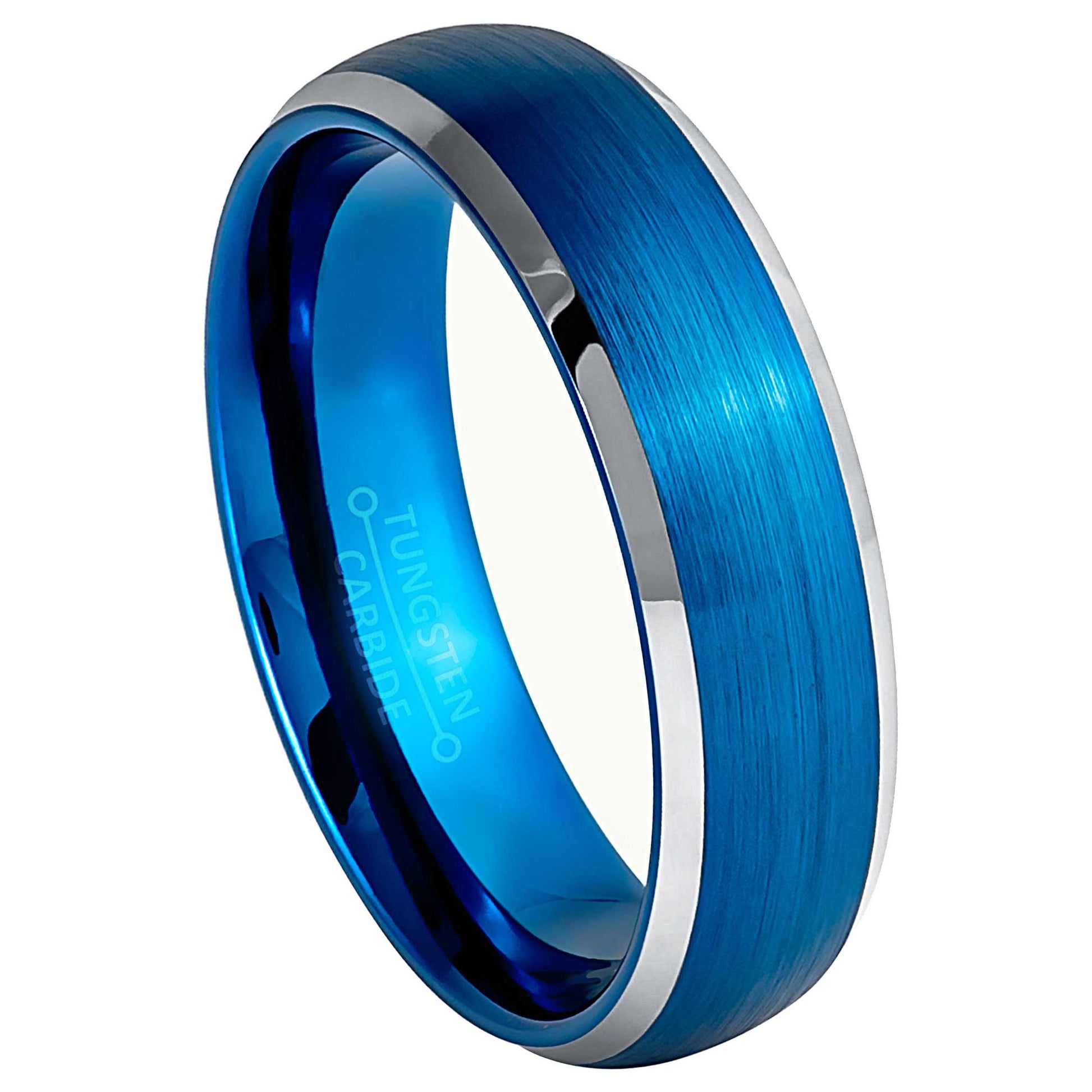 jewelry-avalanche-blue-ip-dome-brushed-center-beveled-tungsten-carbide-wedding-band-comfort-fit-6mm