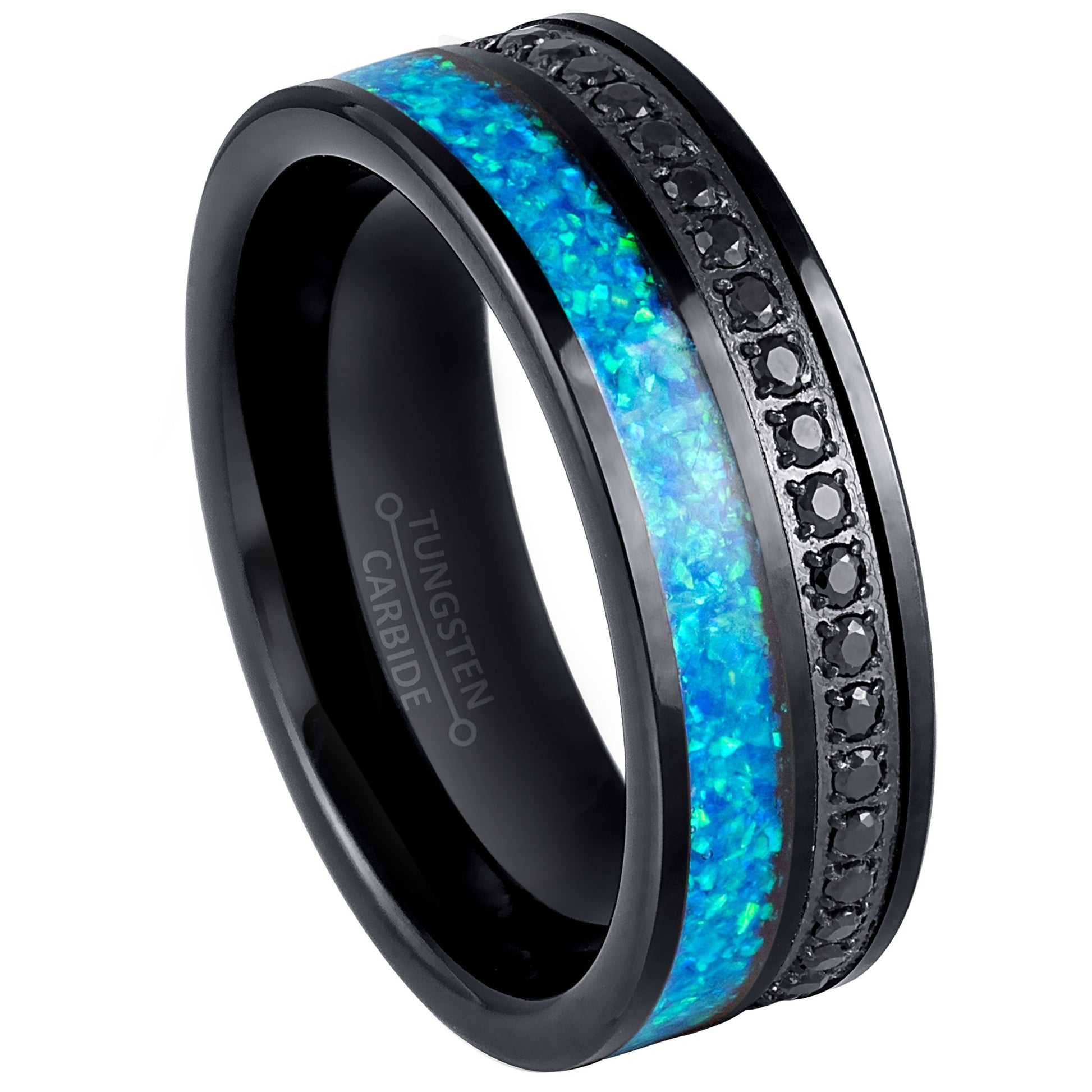 jewelry-avalanche-black-ip-eternity-cz-with-opal-inlay-pipe-cut-tungsten-carbide-wedding-band-comfort-fit-8mm